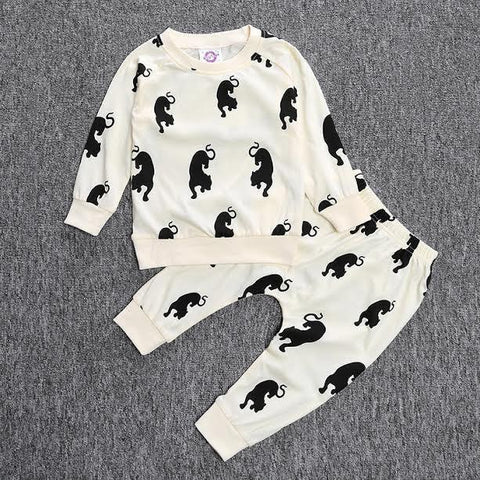 Baby Clothing 2 Pc Set - White Tiger Print