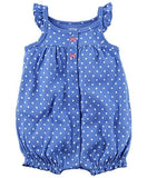 Carter's Snap-Up Cotton Romper - Blue