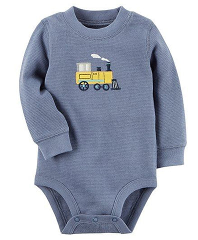 Carter's Thermal Onesie Train Engine Patch - Grey