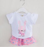 cartoon Bunny printed short sleeve sets