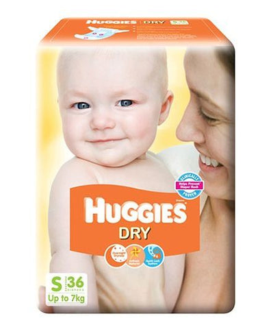 Huggies Dry Taped Diapers Small - 36 Pieces