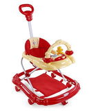 Musical Baby Walker With Push Handle - Red