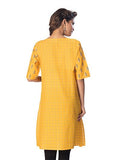 Kriti Three Fourth Sleeves Maternity Nursing Kurti - Yellow