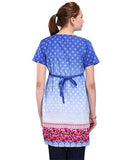 MomToBe Half Sleeves A-Line Maternity Kurti - Blue