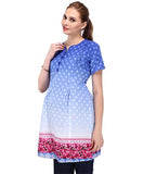 MomToBe Half Sleeves A-Line Maternity Kurti - Blue