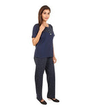 9teenAGAIN Short Sleeve Cotton Maternity Night Suit Set - Blue